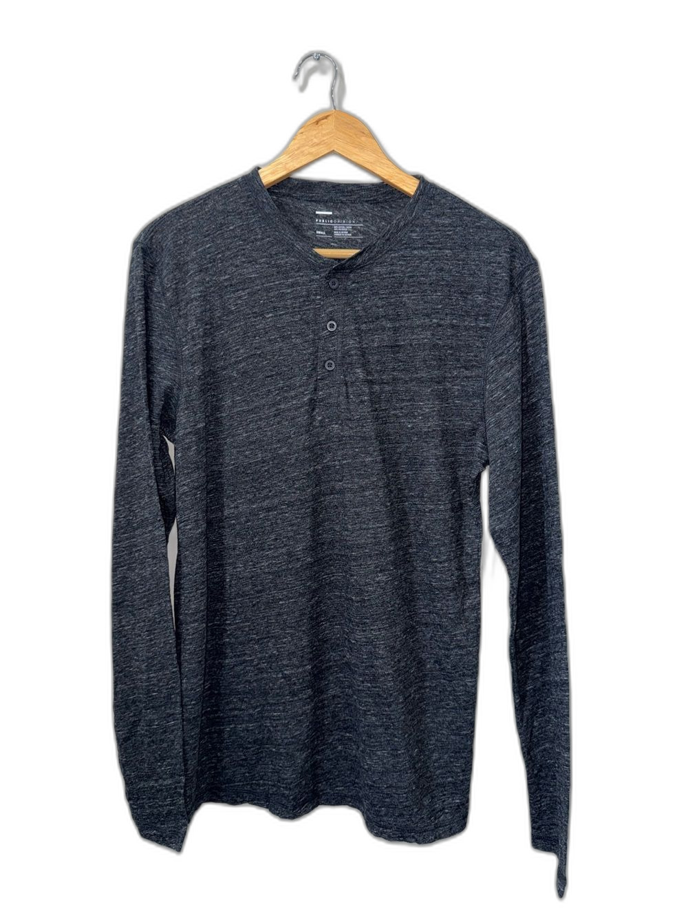 Public Opinion Men's Small Charcoal Henley Long-Sleeve Shirt NWT Nordstrom !